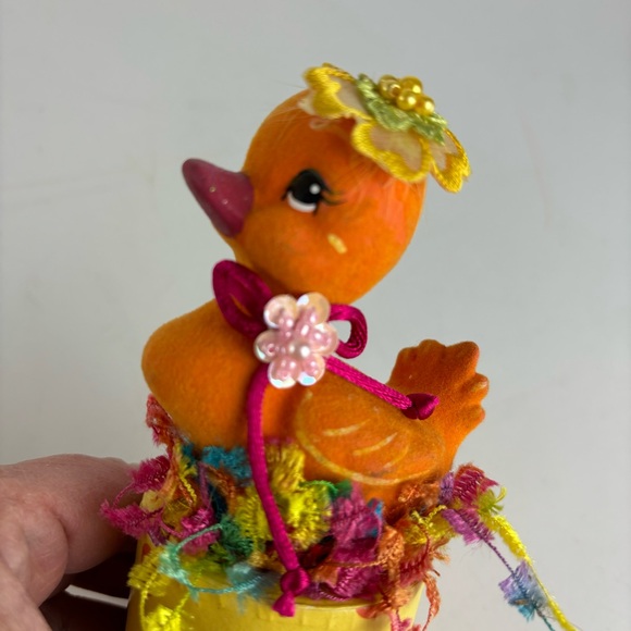 Katherine’s Collection-Whimsical Orange Flocked Duck on box-vintage - Picture 8 of 11